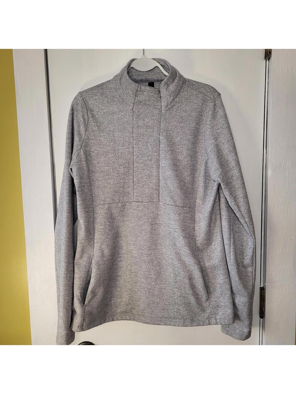 Kyodan Outdoor women's gray herringbone half-zip pullover top large like new